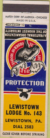 Matchbook Cover - Matchbook Cover Moose Lodge Lewiston PA