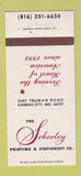 Matchbook Cover - Schooley Printing Stationery Kansas City MO 30 Strike
