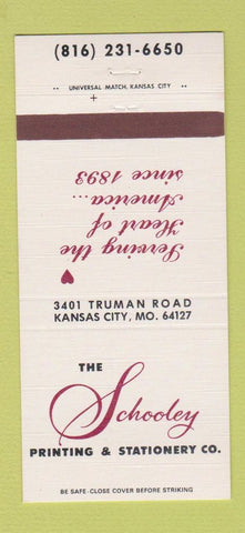 Matchbook Cover - Schooley Printing Stationery Kansas City MO 30 Strike