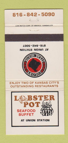 Matchbook Cover - Lobster Pot Colony Steak House Kansas City MO WEAR 30 Strike