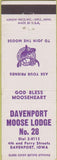 Matchbook Cover - Matchbook Cover Moose Lodge Davenport IA