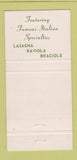 Matchbook Cover - Gaetano's Restaurant Kansas City MO 30 Strike