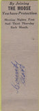 Matchbook Cover - Matchbook Cover Moose Lodge Lebanon PA