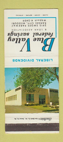 Matchbook Cover - Blue Valley Federal Savings Kansas City MO 30 Strike