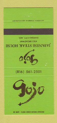 Matchbook Cover - Gojo Japanese Steak House Kansas City MO 30 Strike