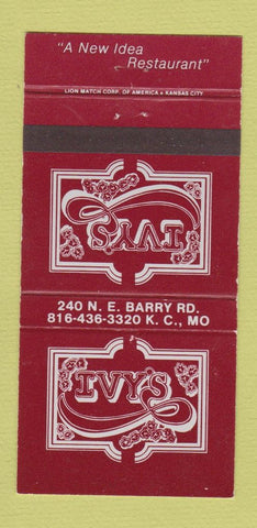 Matchbook Cover - Ivy's Kansas City MO restaurant 30 Strike