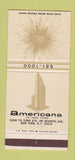 Matchbook Cover - Americana Hotel New York City 30 Strike