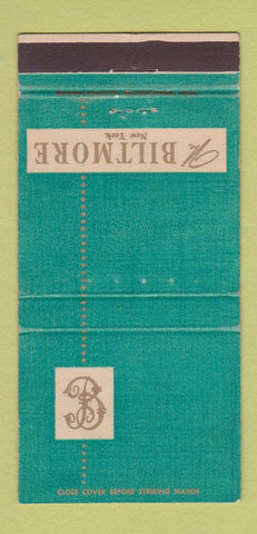 Matchbook Cover - Biltmore Hotel New York City WEAR 30 Strike