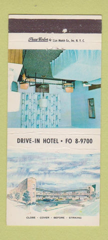 Matchbook Cover - Drive In Hotel New York City  30 Strike