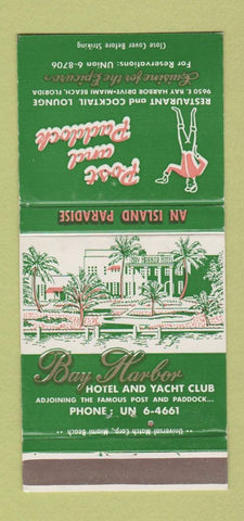 Matchbook Cover - Post and Paddock Restaurant Miami Beach FL WEAR 30 Strike