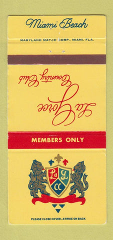 Matchbook Cover - La Gorce Country Club Miami Beach FL 30 Strike