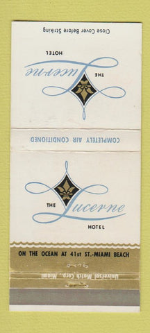 Matchbook Cover - Lucerne Hotel Miami Beach FL WEAR 30 Strike