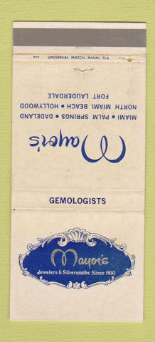 Matchbook Cover - Mayor's Jewelry Miami FL Hollywood WEAR 30 Strike