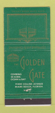 Matchbook Cover - Golden Gate Miami Beach FL WORN 30 Strike