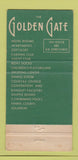 Matchbook Cover - Golden Gate Miami Beach FL WORN 30 Strike