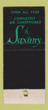 Matchbook Cover - Saxony Hotel Miami Beach FL 21 Strike Feature