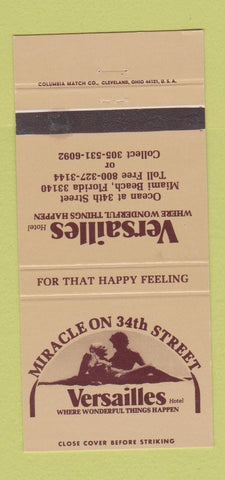 Matchbook Cover - Versailles Miami Beach FL 30 Strike