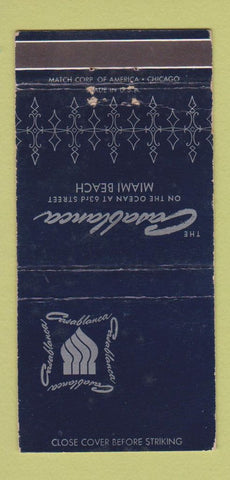 Matchbook Cover - The Casablanca Miami Beach FL WEAR 30 Strike