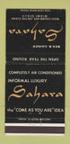 Matchbook Cover - Sahara Miami Beach FL 30 Strike
