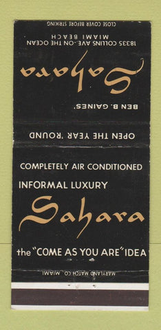 Matchbook Cover - Sahara Miami Beach FL 30 Strike