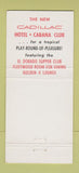 Matchbook Cover - Cadillac Hotel Miami Beach FL 30 Strike