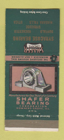 Matchbook Cover Shafer ConcaveX Bearings Buffalo Rochester Syracuse NY 30 Strike