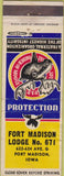 Matchbook Cover - Matchbook Cover Moose Lodge Fort Madison IA WORN