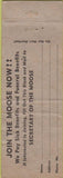 Matchbook Cover - Matchbook Cover Moose Lodge Fort Madison IA WORN