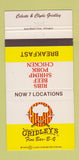Matchbook Cover - Gridley's BBQ Memphis TN Jackson TS 30 Strike