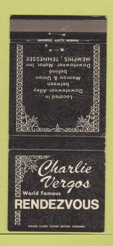 Matchbook Cover - Charlie Vergos Rendezvous Memphis TN 30 Strike