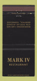Matchbook Cover - Mark IV Restaurant Memphis TN 30 Strike