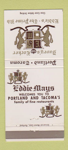 Matchbook Cover - Eddie Mays Davye's Locker Portland OR Tacoma WA 30 Strike