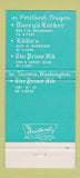 Matchbook Cover - Eddie Mays Davye's Locker Portland OR Tacoma WA 30 Strike