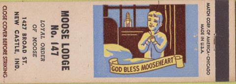 Matchbook Cover - Matchbook Cover Moose Lodge New Castle IN