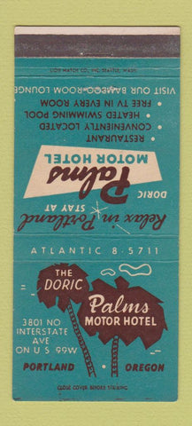 Matchbook Cover - Palms Motor Hotel Portland OR 30 Strike