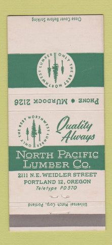 Matchbook Cover - North Pacific Lumber Portland OR 30 Strike