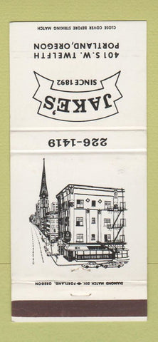 Matchbook Cover - Jake's Portland OR 30 Strike