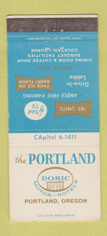 Matchbook Cover - Portland Doric Motor Hotel OR 30 Strike
