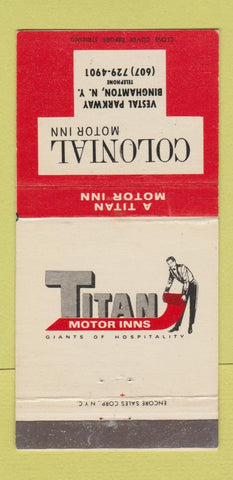 Matchbook Cover - Colonial Motor Inn Binghamton NY 30 Strike