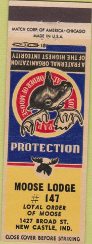 Matchbook Cover - Matchbook Cover Moose Lodge New Castle IN