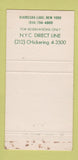 Matchbook Cover - Concord Kiamesha Lake NY 30 Strike