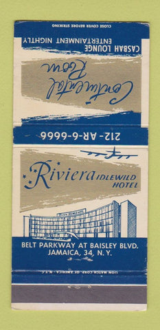 Matchbook Cover - Riviera Idlewild Hotel Jamaica NY 30 Strike