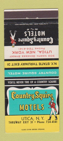 Matchbook Cover - Country Squire Motels Utica NY 30 Strike