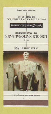 Matchbook Cover - Lincoln National Bank Washington DC 30 Strike