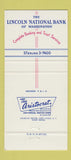Matchbook Cover - Lincoln National Bank Washington DC 30 Strike
