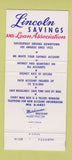 Matchbook Cover - Lincoln Savings Los Angeles CA 30 Strike