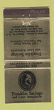 Matchbook Cover - Franklin Savings and Loan San Francisco CA WEAR 30 Strike