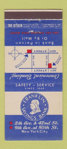 Matchbook Cover - Franklin Savings Bank New York City 30 Stick