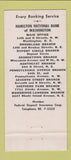 Matchbook Cover - Hamilton National Bank Washington DC 30 Stick