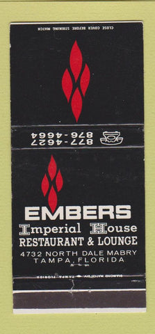 Matchbook Cover - Embers Imperial House Tampa FL WEAR 30 Strike